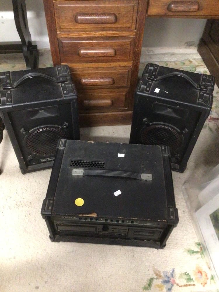 A MCGREGOR BG100 AMPLIFIER WITH A TEAC AD-500 CASSETTE DECK AND TWO-STAGE LINE PAB-8P SPEAKERS