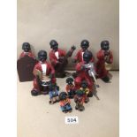 A QUANTITY OF VINTAGE JAZZ BAND MEN, CERAMIC AND RESIN