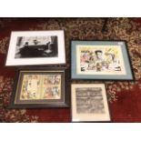 A QUANTITY OF PICTURES ALL FRAMED AND GLAZED INCLUDES A PRINT BY BOB LAWRIE LARGEST 54 X 43CM