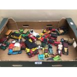 MIXED QUANTITY OF PLAY WORN DIE-CAST TOY VEHICLES MATCHBOX AND LESNEY