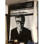 A PROMO POSTER BY DAVID BAILEY OF MICHAEL CAINE FOR THE BARBICAN ART GALLERY 152 X 101CM