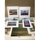 A QUANTITY OF UNFRAMED PHOTOGRAPHS, PRINTS AND WATERCOLOURS OF LOCAL SCENES LARGEST 50 X 40CM