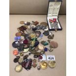 A LARGE QUANTITY OF MEDALS AND BADGES AND MORE