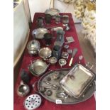 LARGE BOX OF INTERESTING PLATEWARE, MAPPIN, AND WEBB INCLUDED