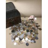 A QUANTITY OF USED COINAGE, ENGLISH, AND CONTINENTAL
