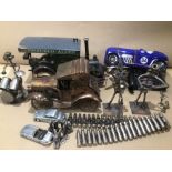 A QUANTITY OF MIXED TOYS INCLUDES A MODEL STEAM ENGINE AND MORE