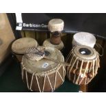 A QUANTITY OF AFRICAN SKIN DRUMS
