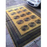 A LARGE VINTAGE AFGHAN RUG/CARPET 250 X 338CM