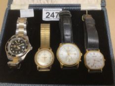 FOUR GENTS WATCHES, TECHNOS AUTOMATIC, ACCURIST AND MORE