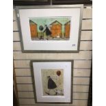 TWO FRAMED AND GLAZED LIMITED EDITION PRINTS BY SAM TOFT A BALLOON FOR YOU AND TAKING THE LITTLE