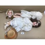 TWO VINTAGE GERMAN BISQUE DOLLS SCHOENAU AND HOFFMEISTER - 1909-6 AND ARMAND MARSEILLE 390 6 X 2M