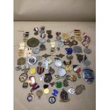 A MIXTURE OF MEDALS, MILITARY, MASONIC, WITH BADGES