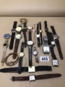 A QUANTITY OF VINTAGE LADIES AND GENTS WATCHES, LORUS, CARVEL, FEREX, SEKONDA AND MORE