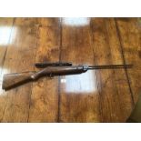 A VINTAGE NORICA SPANISH 22 CAL AIR RIFLE NAC A01377 WITH A 4 X 20 SIGHT