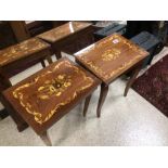 TWO MUSICAL SORRENTO WARE SEWING BOXES