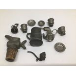 VICTORIAN PERIOD QUANTITY OF MINIATURE PEWTER DOLLS FURNITURE