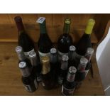FOUR BOTTLES OF WINE WITH BECKS BEER