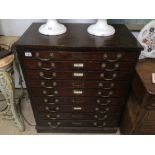 A SET OF 18TH CENTURY PRINTERS DRAWERS 94 X 79 X 47CM