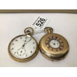 TWO GOLD PLATED POCKET WATCHES OPEN FACE HUNTER BY SUMMIT AND HALF HUNTER, UK P&P £15