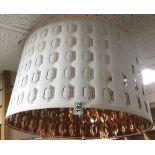A LARGE RETRO LAMP SHADE WITH UNIQUE DETAILING 61CM X 35CM