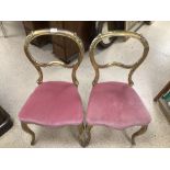 TWO VICTORIAN GILDED BALLOON BACK CHAIRS