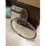 TWO VINTAGE 1950'S,60'S MIRRORS LARGEST 77 X 55CM
