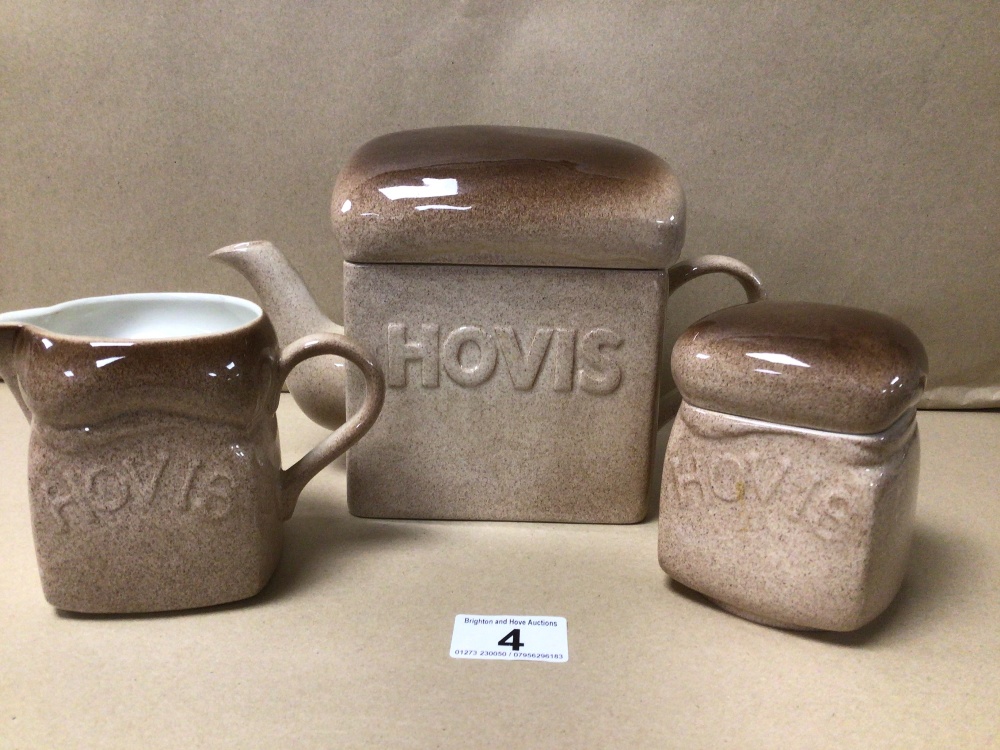 A VINTAGE CARLTON WARE HOVIS TEAPOT, SUGAR BOWL, AND MILK JUG - Image 2 of 7