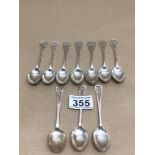 A SET OF SEVEN WITH THREE OTHERS SHEFFIELD HALLMARKED SILVER TEA SPOONS BY POSTON PRODUCTS LTD, 116G