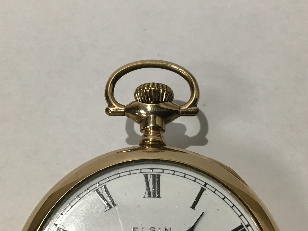 A GENTS ELGIN GOLD PLATED POCKET WATCH CASE 51MM EXCLUDING WINDER, UK P&P £15 - Image 3 of 6