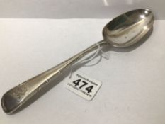 A HALLMARKED SILVER VICTORIAN BEAD EDGE SERVING SPOON LONDON 1874 BY HENRY HOLLAND 140G, UK P&P £15