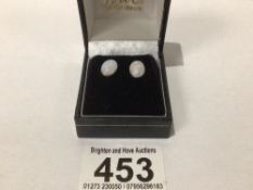 A PAIR OF HALLMARKED 9CT GOLD OPAL EAR STUDS, UK P&P £15