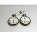 TWO GOLD PLATED POCKET WATCHES BY WALTHAM, UK P&P £15