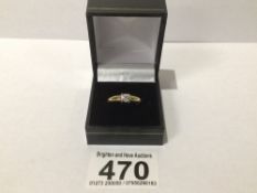 A HALLMARKED 18CT GOLD DIAMOND SOLITAIRE RING, MINOR CHIP TO TABLE