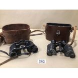 TWO PAIRS OF BINOCULARS ONE MILITARY WITH CASES A/F £15 P/P