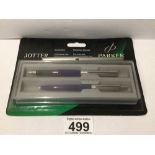 A PARKER SONNET PEN AND BOXED PARKER JOTTER SET, UK P&P £15