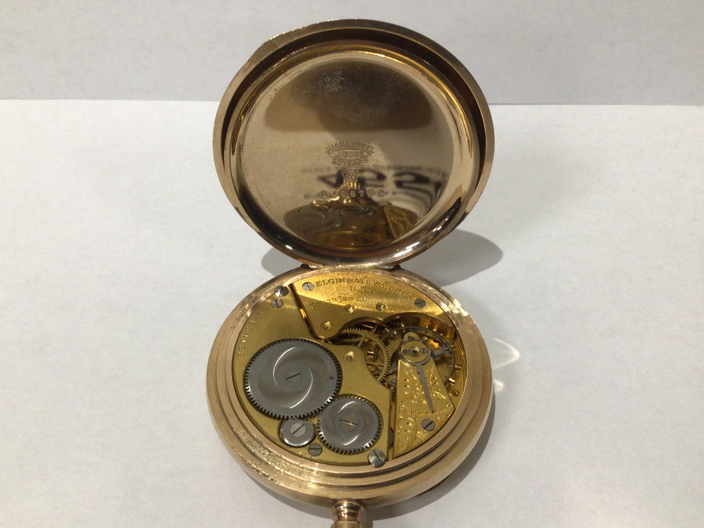 A GENTS ELGIN GOLD PLATED POCKET WATCH CASE 51MM EXCLUDING WINDER, UK P&P £15 - Image 5 of 6