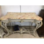 A LARGE CAST IRON CONSOLE TABLE 19TH CENTURY 123 X 52CM