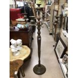 A BRONZE FOUR BRANCH CANDELABRA 150CM