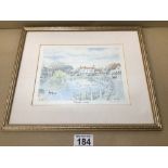 A SIGNED FRAMED AND GLAZED PRINT OF ROTTINGDEAN, SUSSEX BY PATRICIA HALL (LIMITED EDITION 397/850)