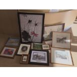 A QUANTITY OF PICTURES AND PRINTS, INCLUDES WATERCOLOURS