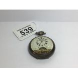 A SILVER 925 CASED HEBDOMAS PATENT 8 DAY POCKET WATCH WITH VISABLE ESCAPEMENT DIAL, UK P&P £15