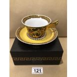 A BOXED ROSENTHAL IKARUS TEETASSE (VERSACE BAROCCO CUP AND SAUCER), UK P&P £15