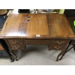 A FRENCH DRESSING TABLE ON CABRIOLE LEGS WITH FOUR DRAWERS AND LIFTING MIRROR