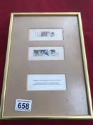 FRAMED AND GLAZED STAMPS PRESENTED TO LORD KENNETH BAKER BY THE STAMP ADVISORY COMMITTEE 1982 22 X
