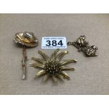 THREE VINTAGE BROOCHES, BOUCHER (82208), GROSSE OF GERMANY AND EMMONS