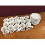 A QUANTITY OF THE BOTANIC GARDENS (PORTMEIRION) 28 PIECES OF COFFEE CUPS AND SAUCERS