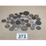 MIXED USED COINAGE INCLUDING SILVER