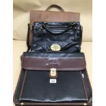 THREE LEATHER BAGS, VISCONTI ITALY AND MORE, UK P&P £15