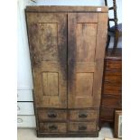 AN EARLY HANDMADE CUPBOARD WITH 13 DRAWERS 174 X 86 X 60CM