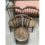 THREE VICTORIAN PENNY CHAIRS